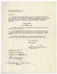 Two 1961-62 Contracts Signed by Moe Howard -- One 8.5'' x 11'' Signed Regarding a Stooges Song; Other 8.5'' x 17'' Signed Regarding a Three Stooges Performance -- Very Good Condition
